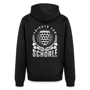 Fridays For Schorle Weinschorle lustig Geschenk - Unisex Premium Bio Zip Hoodie - Schwarz - Hinten - Nico (187cm)