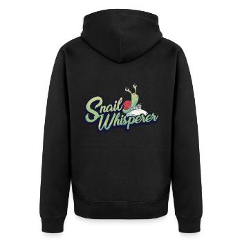 slug - Unisex Premium Organic Zip Hoodie - black - Back - Nico (187cm)