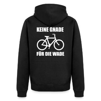 keine Gnade fuer die Wade - Unisex Premium Bio Zip Hoodie - Schwarz - Hinten - Nico (187cm)