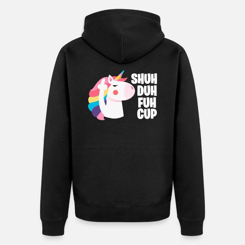 Einhorn - Unisex Premium Bio Zip Hoodie - Schwarz