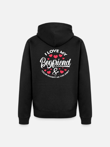 boyfriend girlfriend - Unisex Premium Organic Zip Hoodie - black