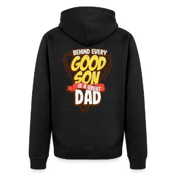 Best daddy father and son - Unisex Premium Organic Zip Hoodie - black - Back - Nico (187cm)