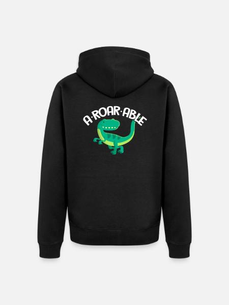 dinosaur - Unisex Premium Organic Zip Hoodie - black