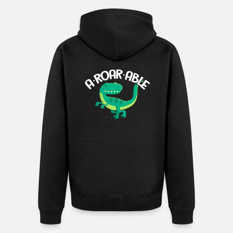Dinosaurier - Unisex Premium Bio Zip Hoodie - Schwarz