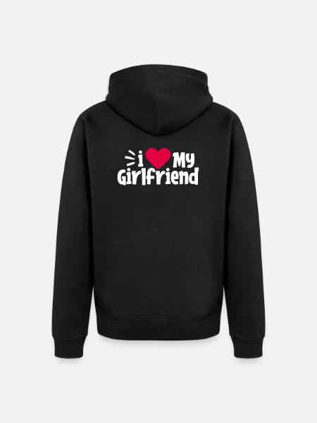 girlfriend - Unisex Premium Organic Zip Hoodie - black