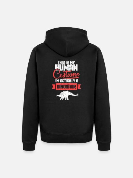 dinosaur - Unisex Premium Organic Zip Hoodie - black