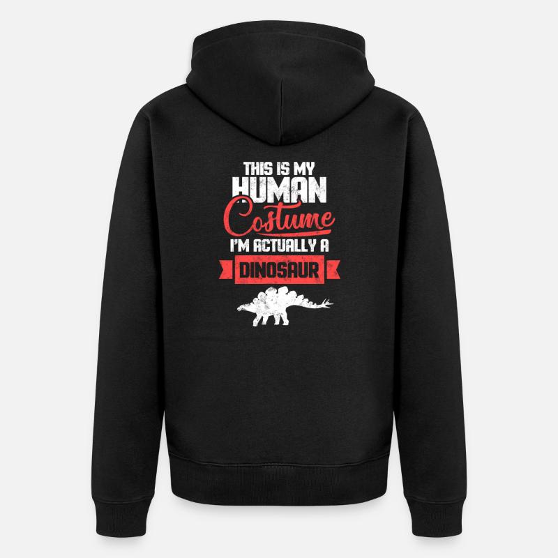 Dinosaurier - Unisex Premium Bio Zip Hoodie - Schwarz