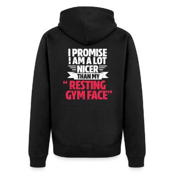 Gym - Veste à capuche bio Premium Unisexe - noir - Dos - Nico (187cm)