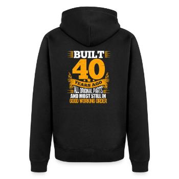 40th birthday 40 years 1980 bday gift - Unisex Premium Organic Zip Hoodie - black - Back - Nico (187cm)