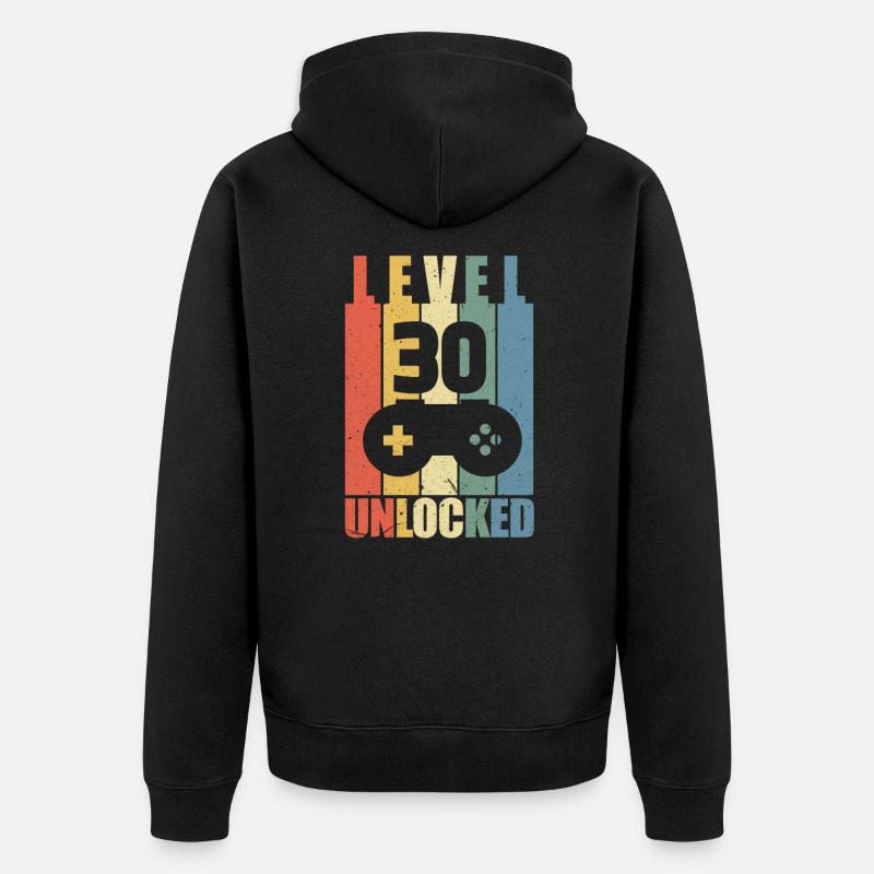 Niveau 30 - Veste à capuche bio Premium Unisexe - noir