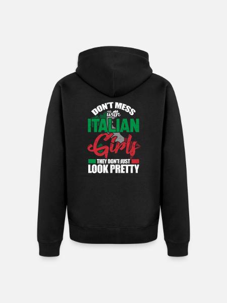 Italian - Unisex Premium Organic Zip Hoodie - black