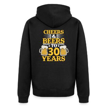 30. Geburtstag Bier 30 Jahre Saufen Geschenk - Unisex Premium Bio Zip Hoodie - Schwarz - Hinten - Nico (187cm)