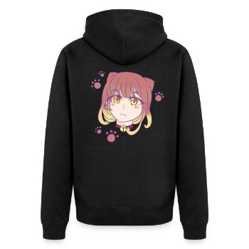 Manga cat girl - Veste à capuche bio Premium Unisexe - noir - Dos - Nico (187cm)