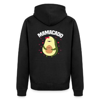 Cadeau de grossesse enceinte avocat - Veste à capuche bio Premium Unisexe - noir - Dos - Nico (187cm)