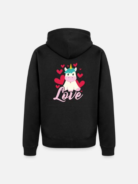 Licorne - Veste à capuche bio Premium Unisexe - noir