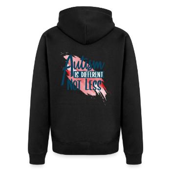 Autismus - Unisex Premium Bio Zip Hoodie - Schwarz - Hinten - Nico (187cm)