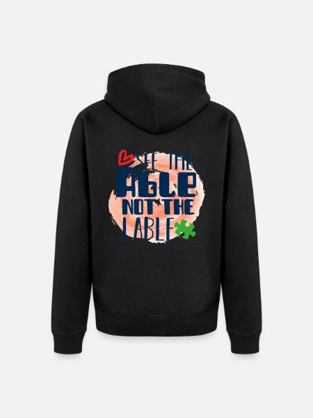 Autism autistic - Unisex Premium Organic Zip Hoodie - black