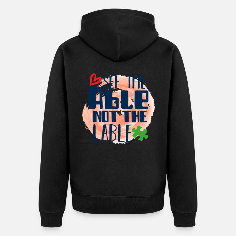 Autisme autiste - Veste à capuche bio Premium Unisexe - noir