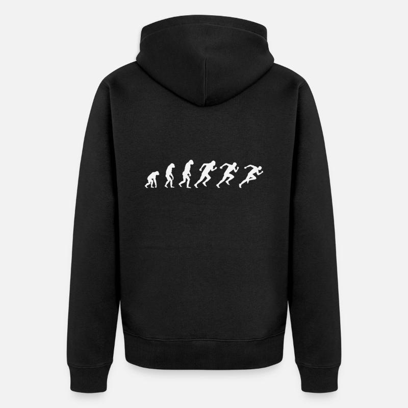 Evolution runner - Unisex Premium Organic Zip Hoodie - black