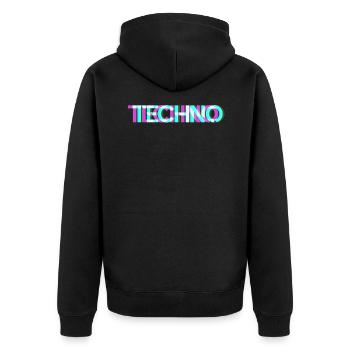Techno - Veste à capuche bio Premium Unisexe - noir - Dos - Nico (187cm)