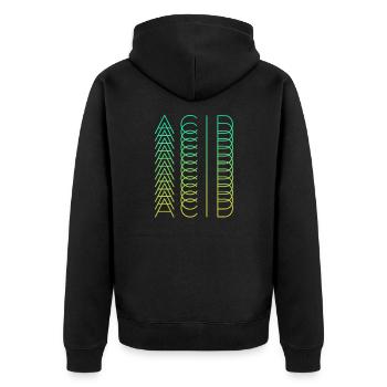 Acid - Unisex Premium Bio Zip Hoodie - Schwarz - Hinten - Nico (187cm)
