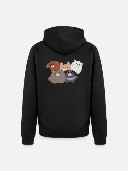 Kawaii dogs - Unisex Premium Organic Zip Hoodie - black