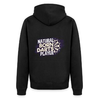 Darts Dart - Unisex Premium Bio Zip Hoodie - Schwarz - Hinten - Nico (187cm)