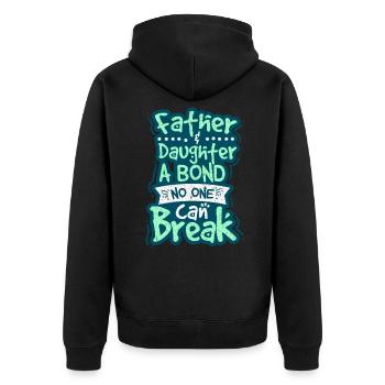 Vater und Tochter - Unisex Premium Bio Zip Hoodie - Schwarz - Hinten - Nico (187cm)