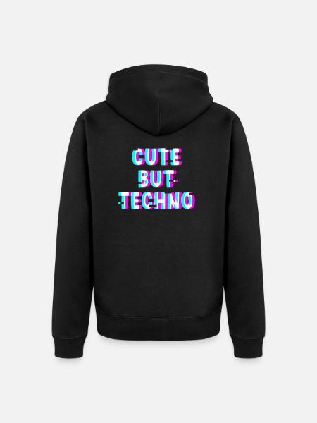 Techno - Unisex Premium Organic Zip Hoodie - black