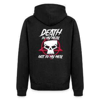 Vegan Vegan Death Metal Animal Welfare Gift - Unisex Premium Organic Zip Hoodie - black - Back - Nico (187cm)