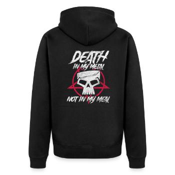 Vegan death metal - Unisex Premium Organic Zip Hoodie - black - Back - Nico (187cm)