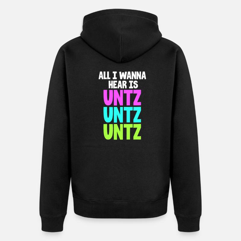 Techno - Unisex Premium Bio Zip Hoodie - Schwarz