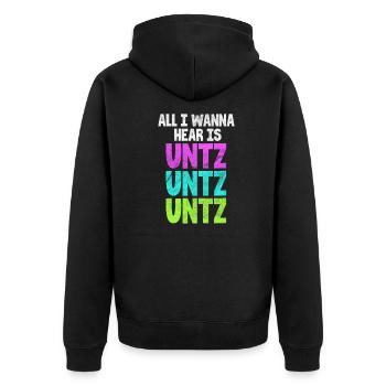 Techno Rave Raver House Electro Festival Geschenk - Unisex Premium Bio Zip Hoodie - Schwarz - Hinten - Nico (187cm)