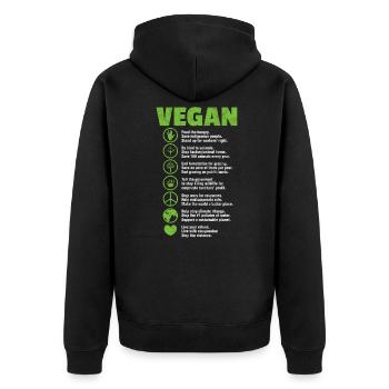 Vegan Vegan Vegan Vegan cadeau Vegan - Veste à capuche bio Premium Unisexe - noir - Dos - Nico (187cm)