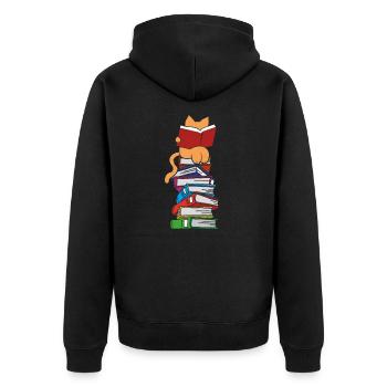 Reading cats book hangover bookworm books gift - Unisex Premium Organic Zip Hoodie - black - Back - Nico (187cm)