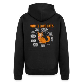 Chat chats gueule de bois chat chat amoureux cadeau - Veste à capuche bio Premium Unisexe - noir - Dos - Nico (187cm)