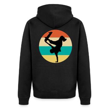 skateboarding skate lover cool giftsurfer,surfing, - Unisex Premium Organic Zip Hoodie - black - Back - Nico (187cm)