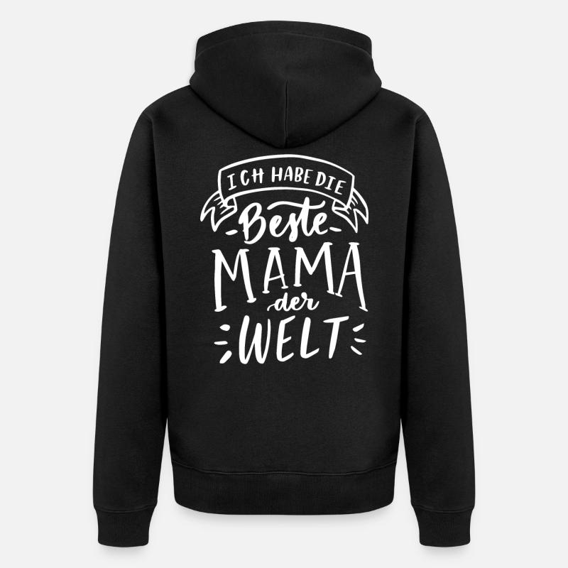 Muttertag Motiv - Unisex Premium Bio Zip Hoodie - Schwarz