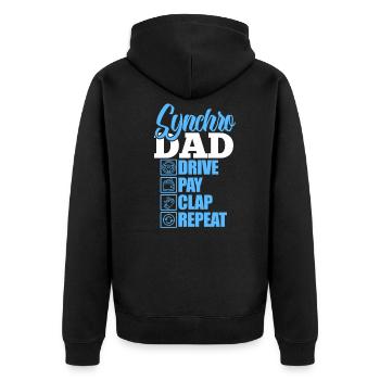 Synchronschwimmen Vater - Unisex Premium Bio Zip Hoodie - Schwarz - Hinten - Nico (187cm)