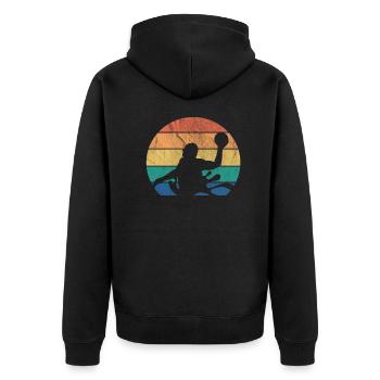 Water polo water sport water polo player gift - Unisex Premium Organic Zip Hoodie - black - Back - Nico (187cm)