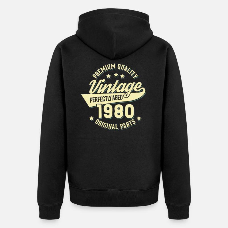 Millésime 1980 - Veste à capuche bio Premium Unisexe - noir