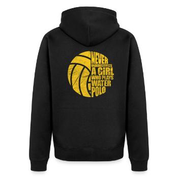 Water polo water sport water polo player gift - Unisex Premium Organic Zip Hoodie - black - Back - Nico (187cm)
