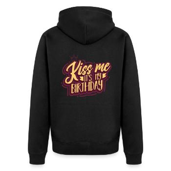 anniversaire - Veste à capuche bio Premium Unisexe - noir - Dos - Nico (187cm)