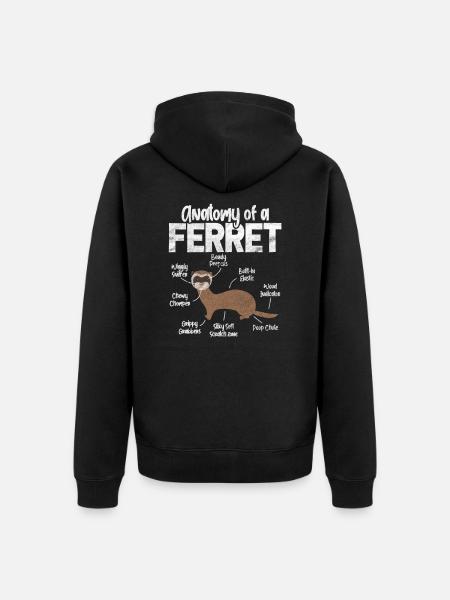 Ferret - Unisex Premium Organic Zip Hoodie - black