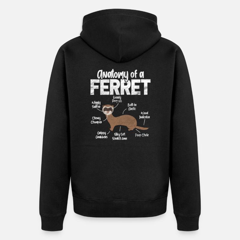 Frettchen - Unisex Premium Bio Zip Hoodie - Schwarz