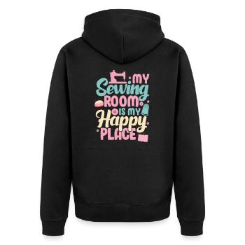 Coudre - Veste à capuche bio Premium Unisexe - noir - Dos - Nico (187cm)