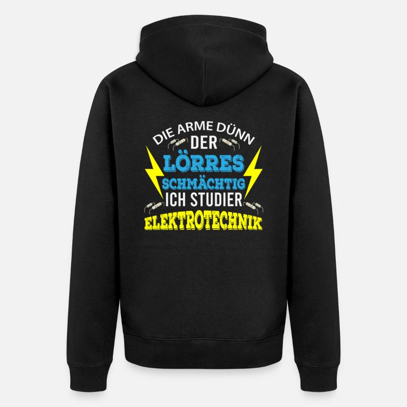 E-Technik Student Geschenk - Unisex Premium Bio Zip Hoodie - Schwarz