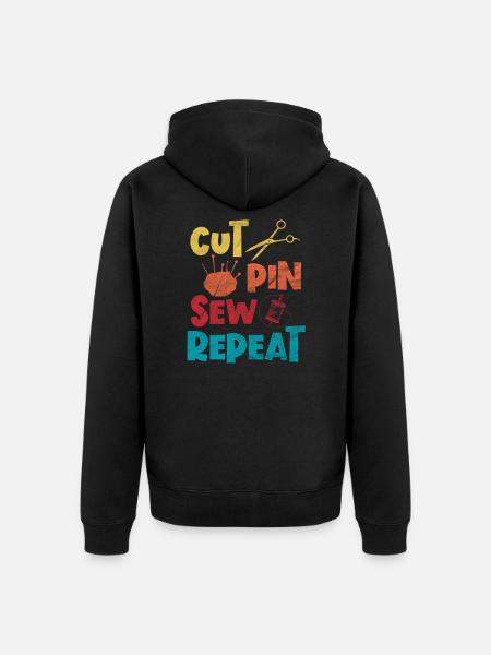 sew - Unisex Premium Organic Zip Hoodie - black