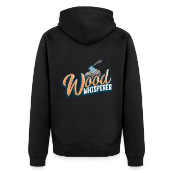 lumberjack - Unisex Premium Organic Zip Hoodie - black - Back - Nico (187cm)