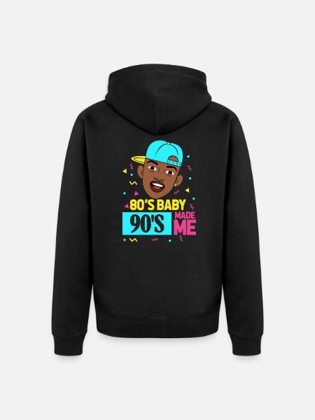 90s hip hop - Unisex Premium Organic Zip Hoodie - black